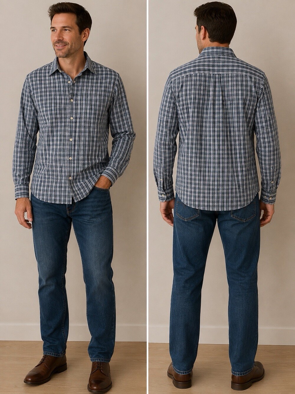 IZOD Mens Plaid Casual Button Up Shirt Long Sleeve Shirt